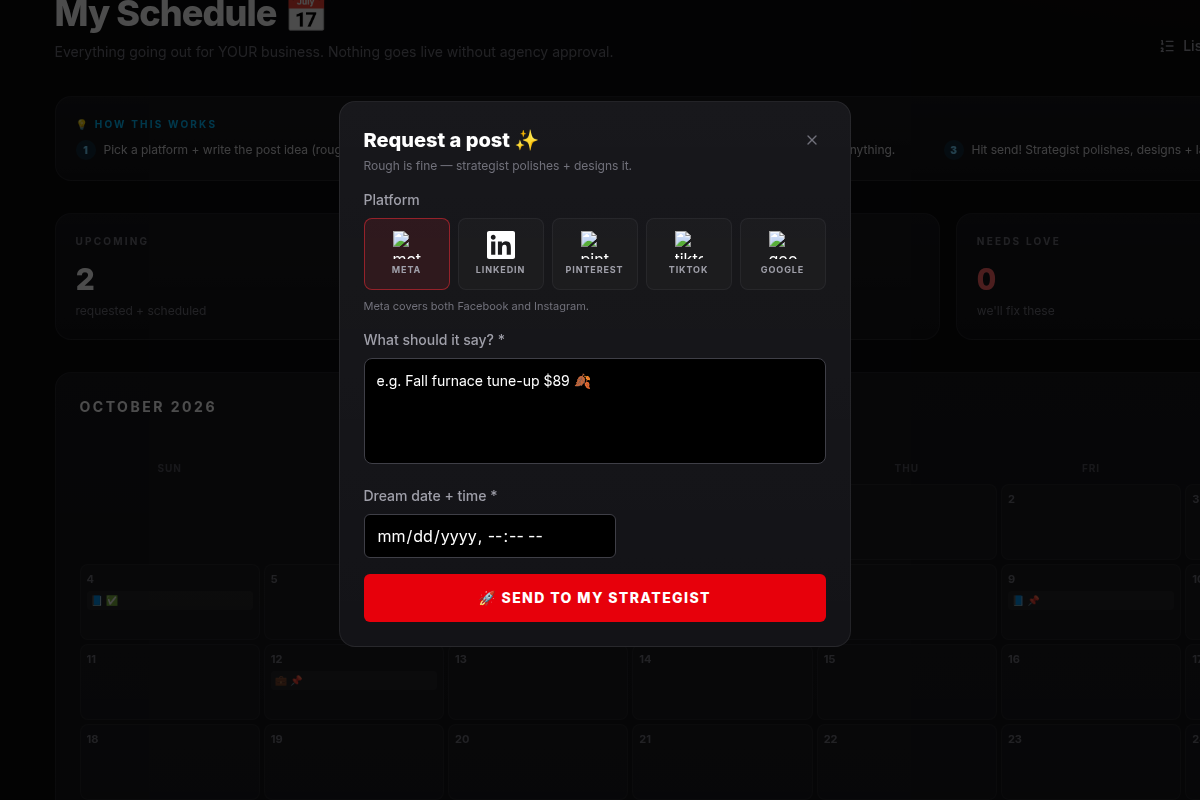 Scheduler — post to your own social media accounts across 5 platforms
